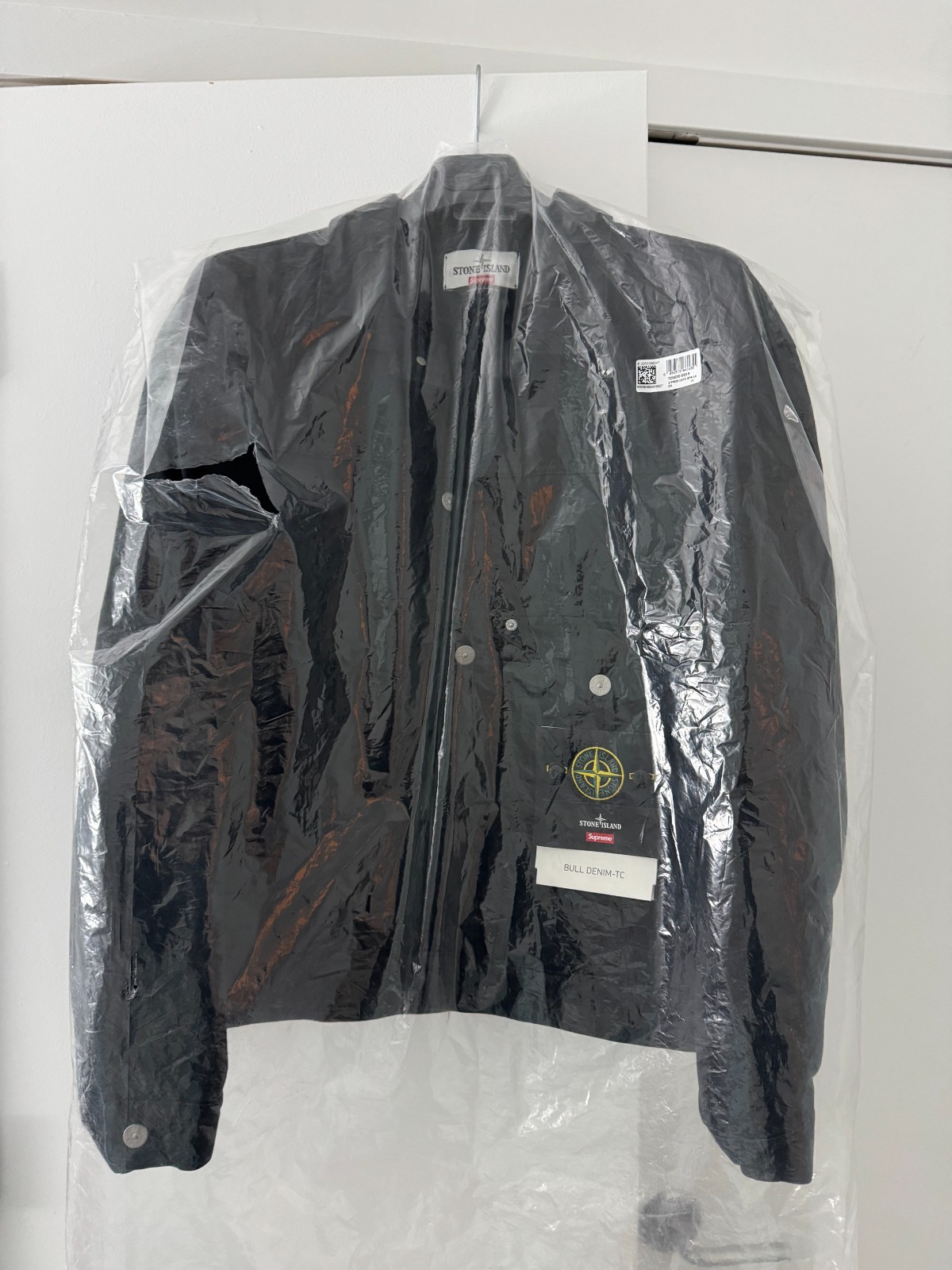 Supreme Stone Island Denim Trucker Jacket Black Medium Brand New image 2