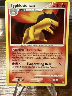 Pokémon 2007 Mysterious Treasures Typhlosion #16 Holo INCOMPLETE HOLO MISPRINT