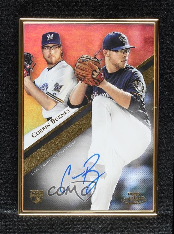 2019 Topps Gold Label Framed Corbin Burnes #GLA-CB Rookie Auto RC 0o84