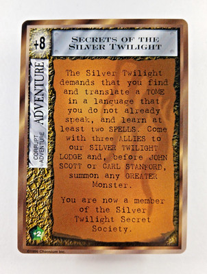 Secrets of the Silver Twilight - Mythos CCG card (1996 Chaosium) UC Adventure