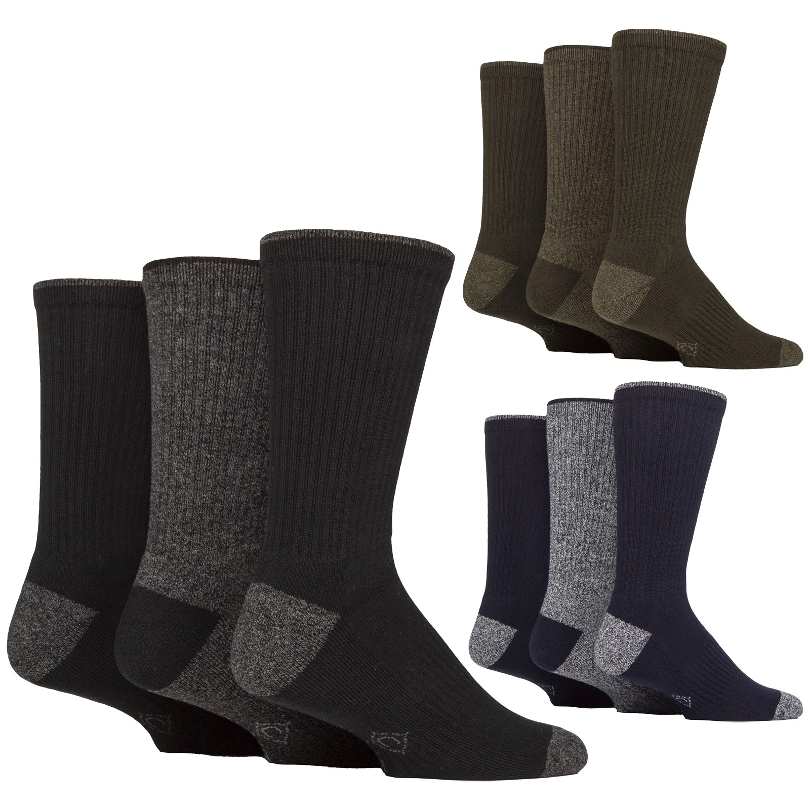Country Pursuit - 3 Pairs Mens Water Repellent Outdoor Hiking Socks