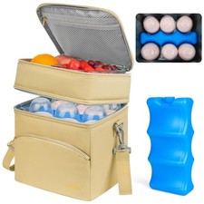 Breastmilk Cooler Bag With Ice Pack Fits 6 Bottles 9oz Double Layer Insulated