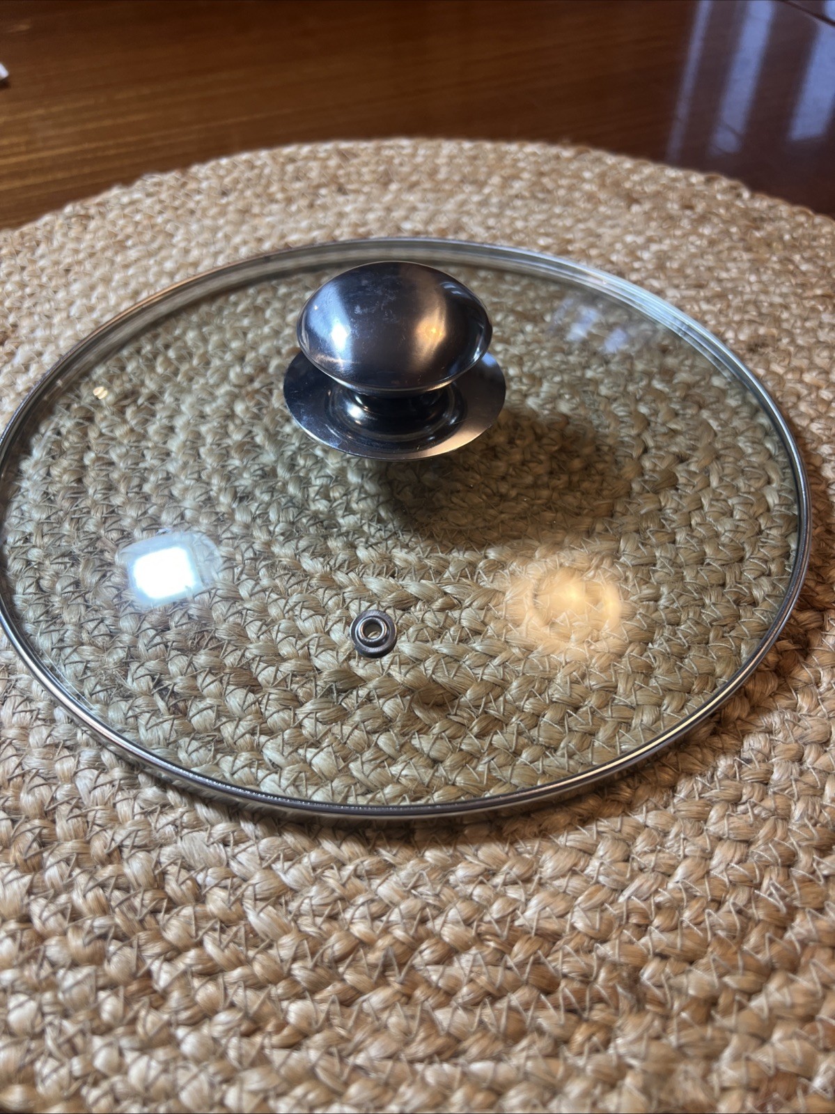 Glass/Stainless Steel Replacement Pot Lid w/Steam Vent Stainless Knob 8.75”
