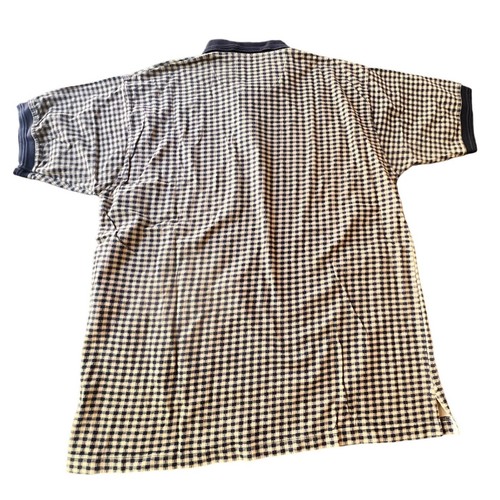 Cougar LTD Polo Shirt Mens XL Navy Tan Gingham Good Vintage Cotton Plaid - Picture 6 of 6
