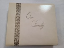 Vintage OUR FAMILY Top Grain Cowhide Leather Photo Album UNUSED / Family Tree