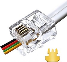 RJ11 6P4C Pass Through Connectors 100 Pieces Pack Telephone Line 100 Pack