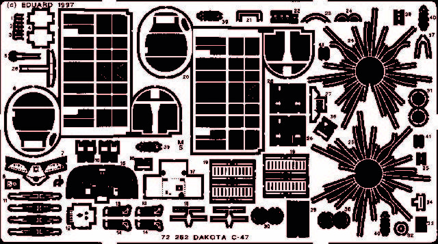 Eduard Accessories 72252 - 1:72 C-47 DAKOTA - Etched Set - New