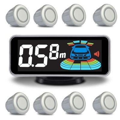 Backup Parktronic System with 8 Distance Detection Sensors - Reverse Parking Aid
