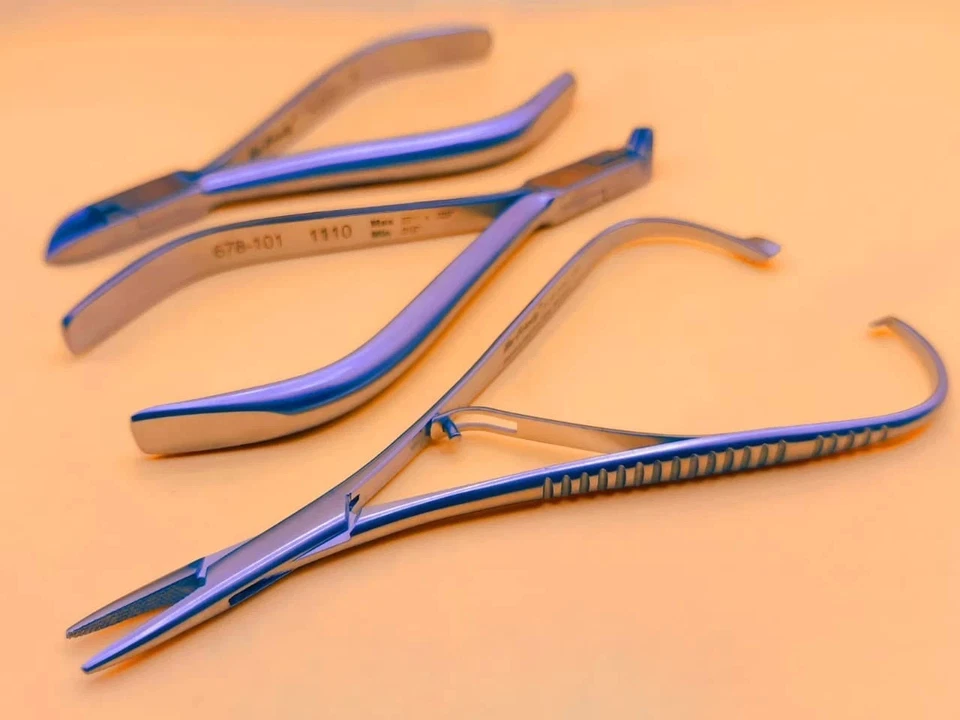 3x Hu-Friedy Mathieu 678-330 mini pinos ligadura 678-106 cortador de extremidade distal 678-101 - Imagem 3 de 4