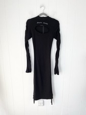 Shane Justin Long Sleeve Cut Out Chest Bodycon Sweater Dress Size XS-S Black