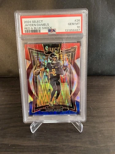 2024 PANINI SELECT RED & BLUE SHOCK #26 JAYDEN DANIELS PSA 10 RC ROOKIE