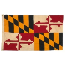 Vintage Sewn Cotton Maryland State Flag Cloth American Old Textile Art USA