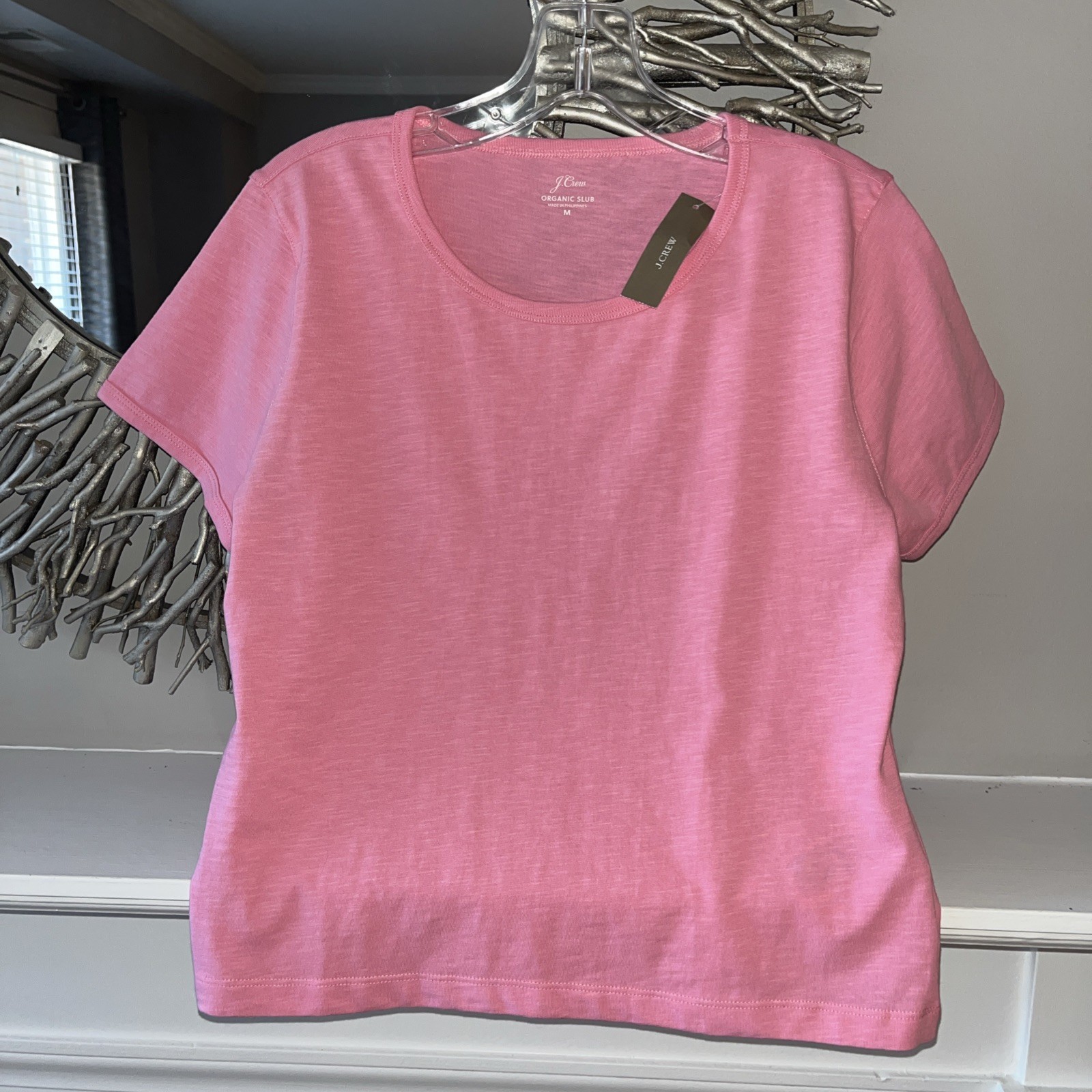 JCREW Women’s Organic Cotton Slub T-Shirt Pink Size Medium NWT