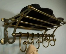 Antique Coatrack Luggage Rack Train Wall Mounted Rack vintage luxury Décor Rack