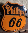 VINTAGE PHILLIPS 66 GASOLINE PORCELAIN SIGN GAS STATION PUMP PLATE MOTOR OIL — photo 2