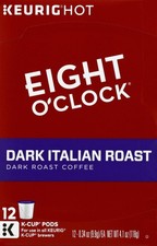 12 PCS Eight O'Clock Dark Italian Roast Coffee Pods Fits Keurig KCups