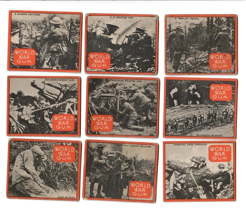 Qty 9 Goudey 1933 World War R174 World War 1 Boston Mass