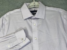 Tommy Hilfiger Shirt Mens 15.5 34/35 Purple TH Flex Supima Slim Fit Stretch