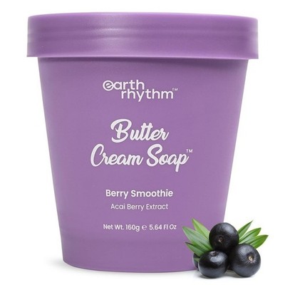 Earth Rhythm Berry Smoothie Butter Cream Soap Make Skin Soft & Supple 160g