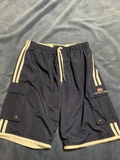 Mens US Polo Assn. Cargo Swim Trunks Navy Blue With White Accents Size XL