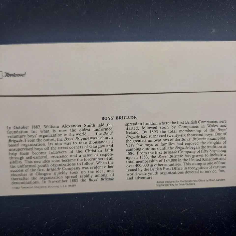 GB Limited Edition,FDC Youth Organizations.  Set of 5,  24 March 1982 Mint - Image 4 of 4