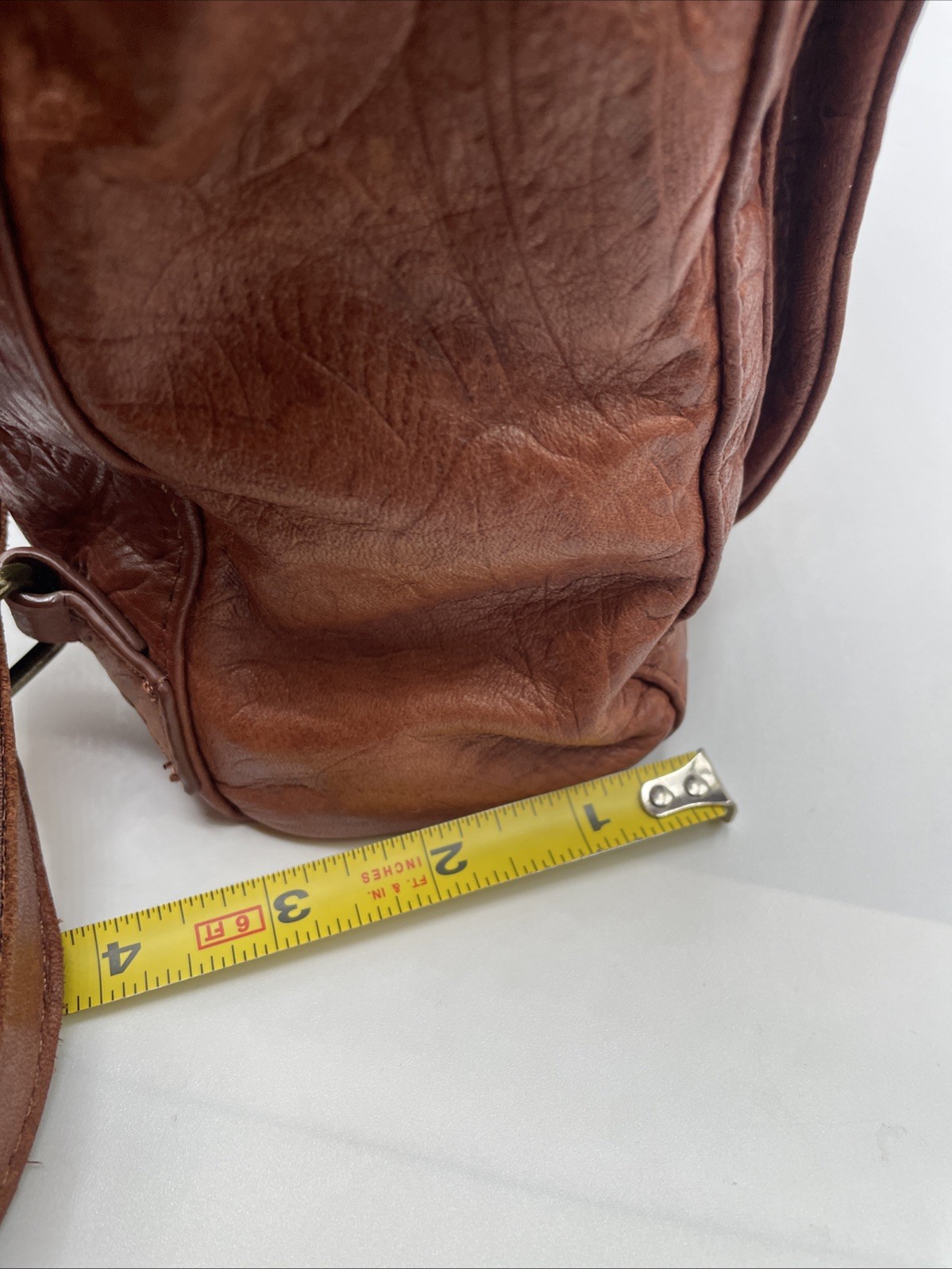 American Leather Co Brown Backpack Embossed Tooled Leather Backpack Purse