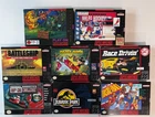 Super Nintendo - SNES Boxed games Lot - Mickey Mania, Michael Andretti, Jurassic