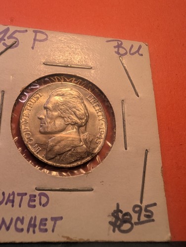 1945 P JEFFERSON "WAR NICKEL",🌟 LAMINATED OBVERSE🌟SILVER🌟 US ERROR COIN