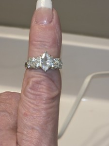 3Ct Marquise Cut Simulated Diamond Engagement Wedding Ring 14k White Gold Finish