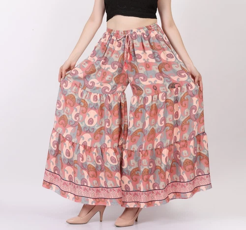 Women High Waisted Palazzo Pants Printed Flowy Loose Wide Leg Mix wholesale lot