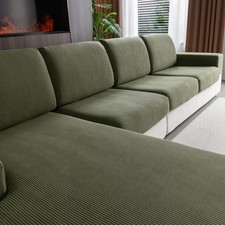 Green Stretch Sofa Cover - Washable Anti-Slip Pet-Friendly Protector