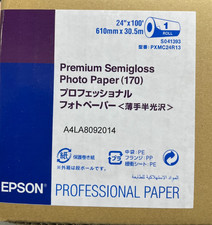 Epson S041393 Premium 7 mil. 24" x 100' Photo Paper Roll - Semi-Gloss White