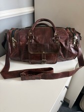 Gusti Leder Genuine Leather Vintage Brown Holdall Travel Bag
