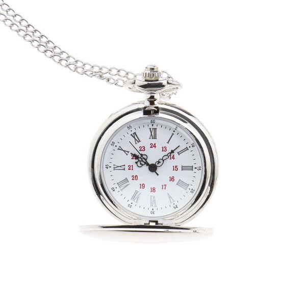 Taschenuhr Vintage Ecsing, Silber, Poliert, Mit Kette, FüR Herren/Damen-image