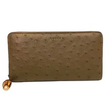 Gucci 453158 Ostrich Wall Brown Used