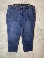Terra  Sky Womens 20W Denim Jeans Blue Recycled Polyester Blend