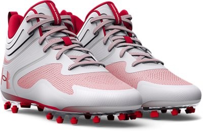 Under Armour Men's Command MC Mid Lacrosse Cleats White/Red/Red - 3025639-101, W thumbnail 4