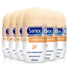 Sanex Derma Care Sensitive 48-Hour Antiperspirant Roll-On Deodorant 6x50ml – ...