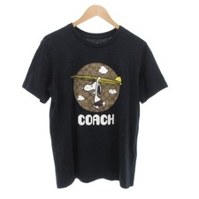 Coach Peanuts Snoopy T-Shirt S Signature Print Navy C4798 Men