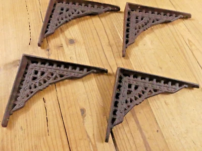 MIDWEST CRAFT HOUSE 4 Antique Style Shelf Brace Wall Bracket Cast Iron Brackets SMALL 5 x 4 Restore