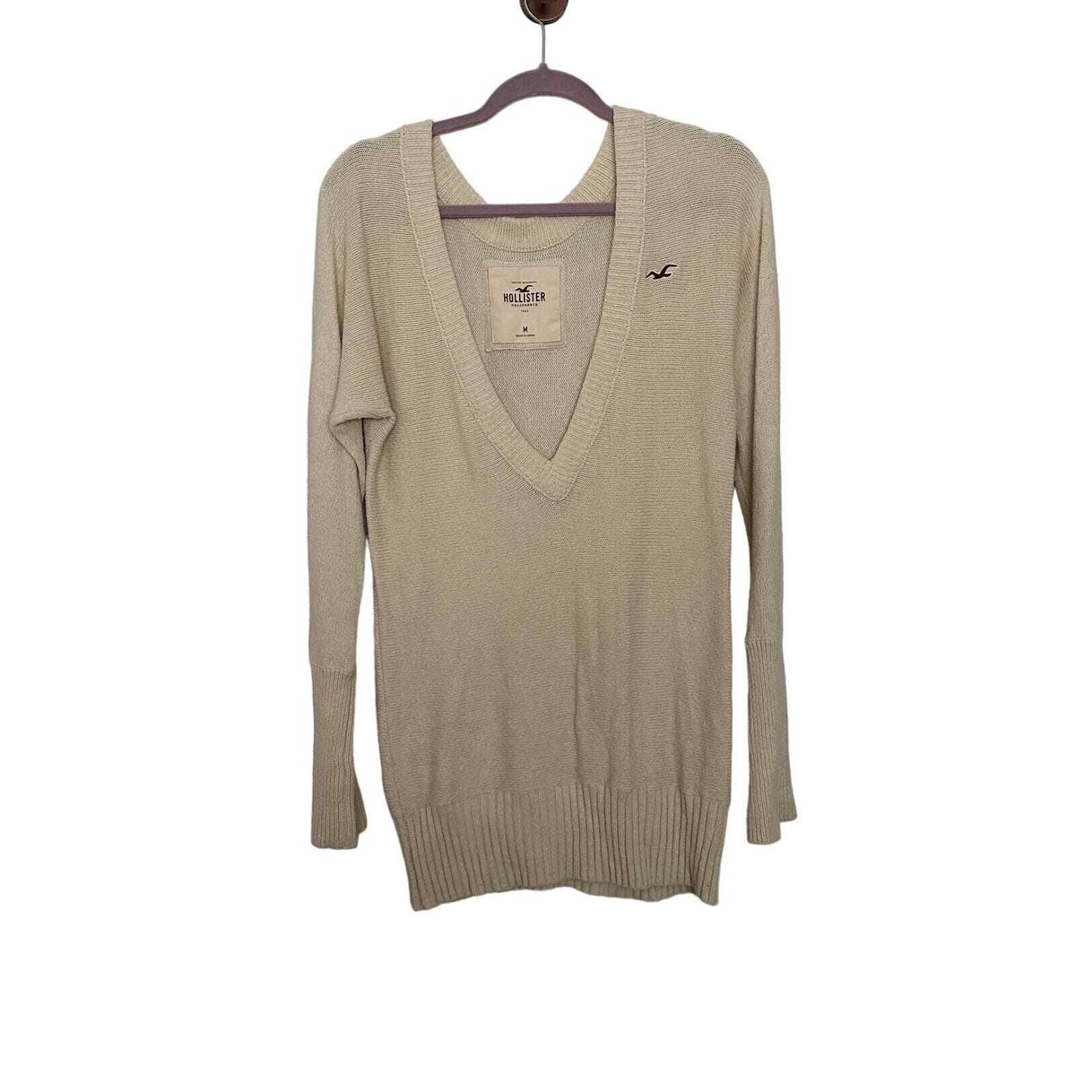 Hollister Medium Y2K 2000's Bella Swan Cream Fitted Knit