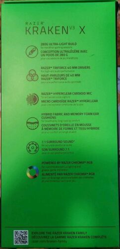 Razer Kraken V3 X Wired USB Gaming Headset:Lightweight Build - Triforce 40mm - Picture 3 of 5