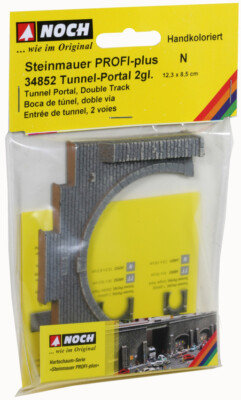  34852 Noch N, Tunnel-Portal 2-gleisig, 12,3x8,5cm,  GMK Hobby Modelleisenbahn