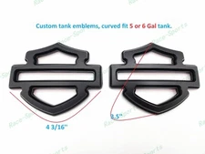 2Pcs Set Matte Black Double Layer Harley CVO Custom Tank Emblems Badges
