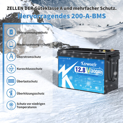 12V 300Ah LiFePO4 Lithium 3,8kW Batterie 20000+ Zyklen Akku BMS Solar Wohnmobil