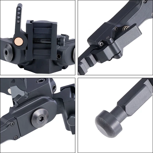V9 5-9" Rifle Bipod Lightweight Adjustable for Gun Hunting Matte Black QD BK/Tan - Picture 10 of 26