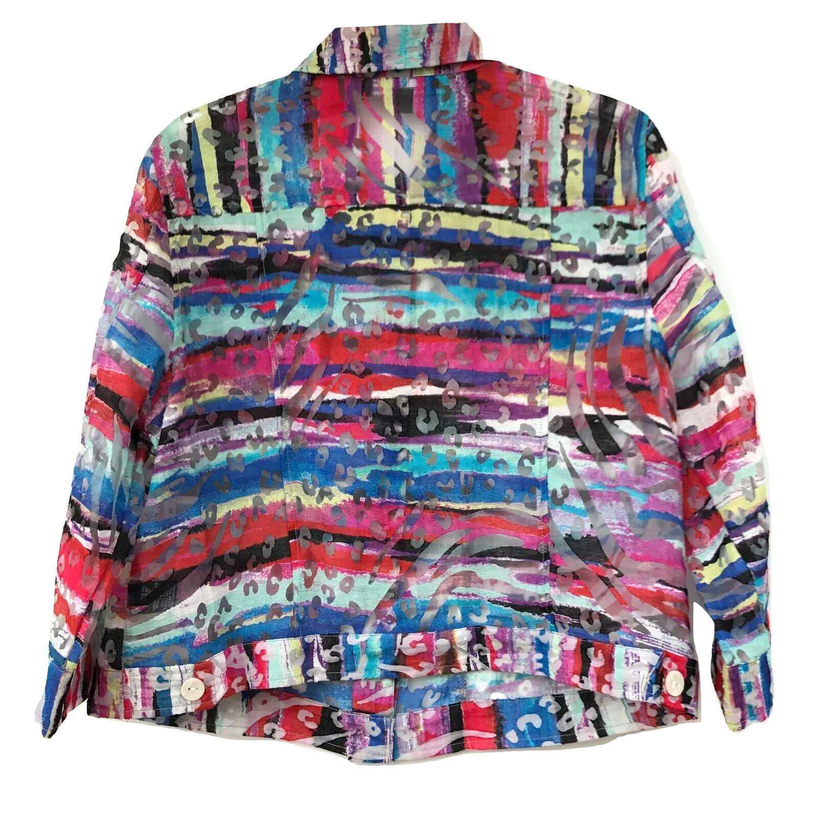 PL White Multi Sheer  Shacket Collared , Linear - image 2