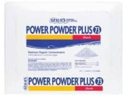Leslies Power Plus Pool Shock Dissolving Chlorine 12 Pack Powder for Clean Water