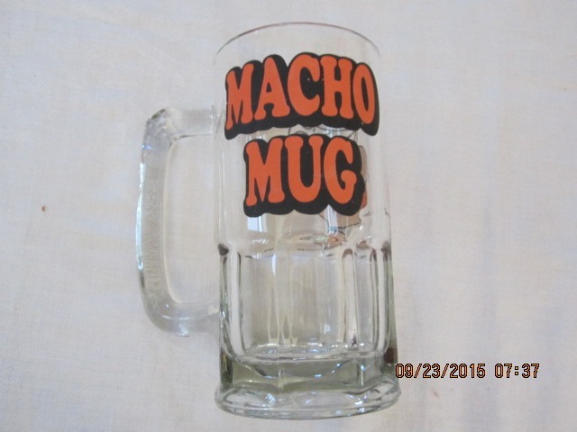 Preowned ZIGGY MACHO Glass MUG, 7 3/4