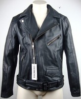 Dirk Bikkembergs Lederjacke Leather Jacket Bikerjacke Gr.46 Black Neu Mit Etiket